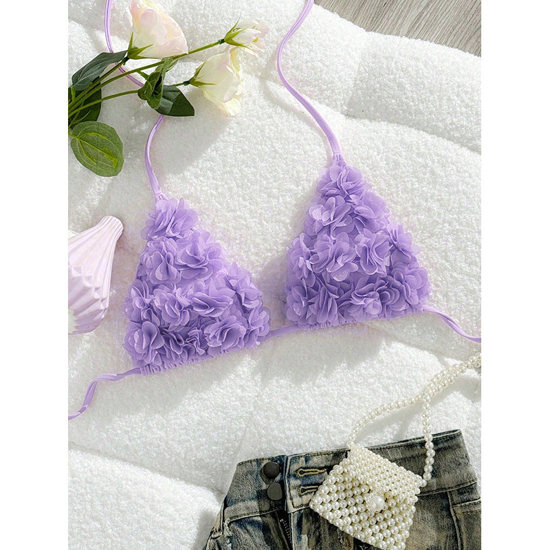 Damen Triangel-Bikini-Top mit floralen Applikationen EB