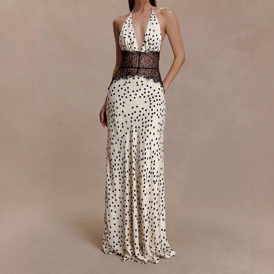 Damen Elegantes Abendkleid mit Spitzeneinsatz EB