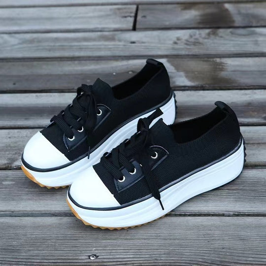 Damen Modische Plateausneakers mit elastischer Sohle EB
