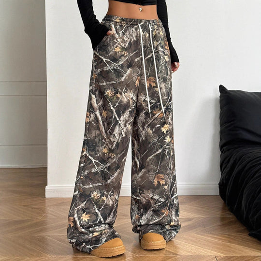 Damen Cargohosen mit hohem Bund und Allover-Muster EB