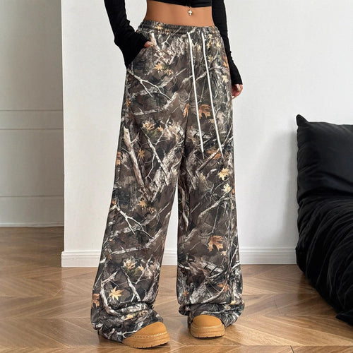 Damen Cargohosen mit hohem Bund und Allover-Muster EB