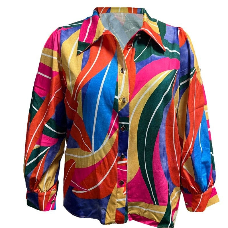 Damen auffällige Bluse mit strukturierten Ärmeln EB