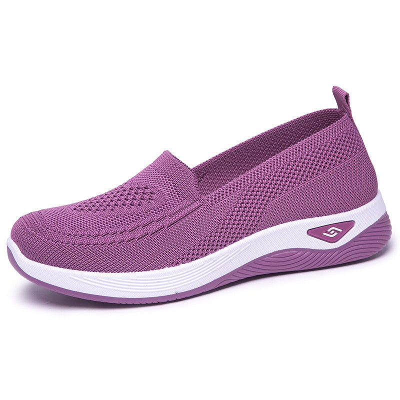 Damen Hochwertige Slip-On Freizeitschuhe mit atmungsaktiver Strickoberfläche EB