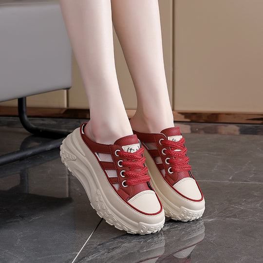 Damen bequeme Slip-On Sneakers mit atmungsaktiver Mesh-Oberfläche und rutschfester Sohle EB