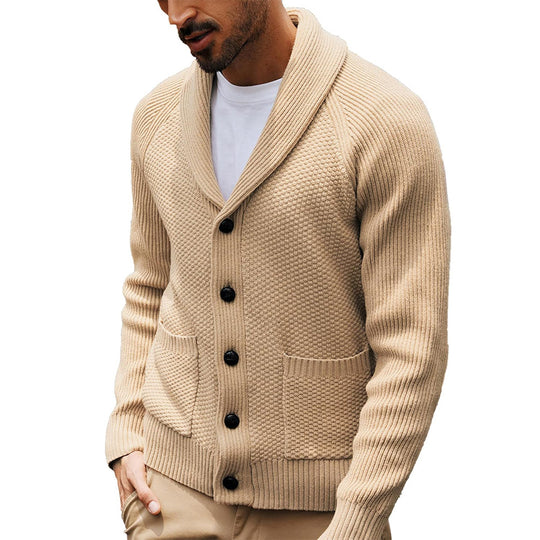 Herren Strickjacke mit strukturiertem Design und praktischem Schalkragen EB