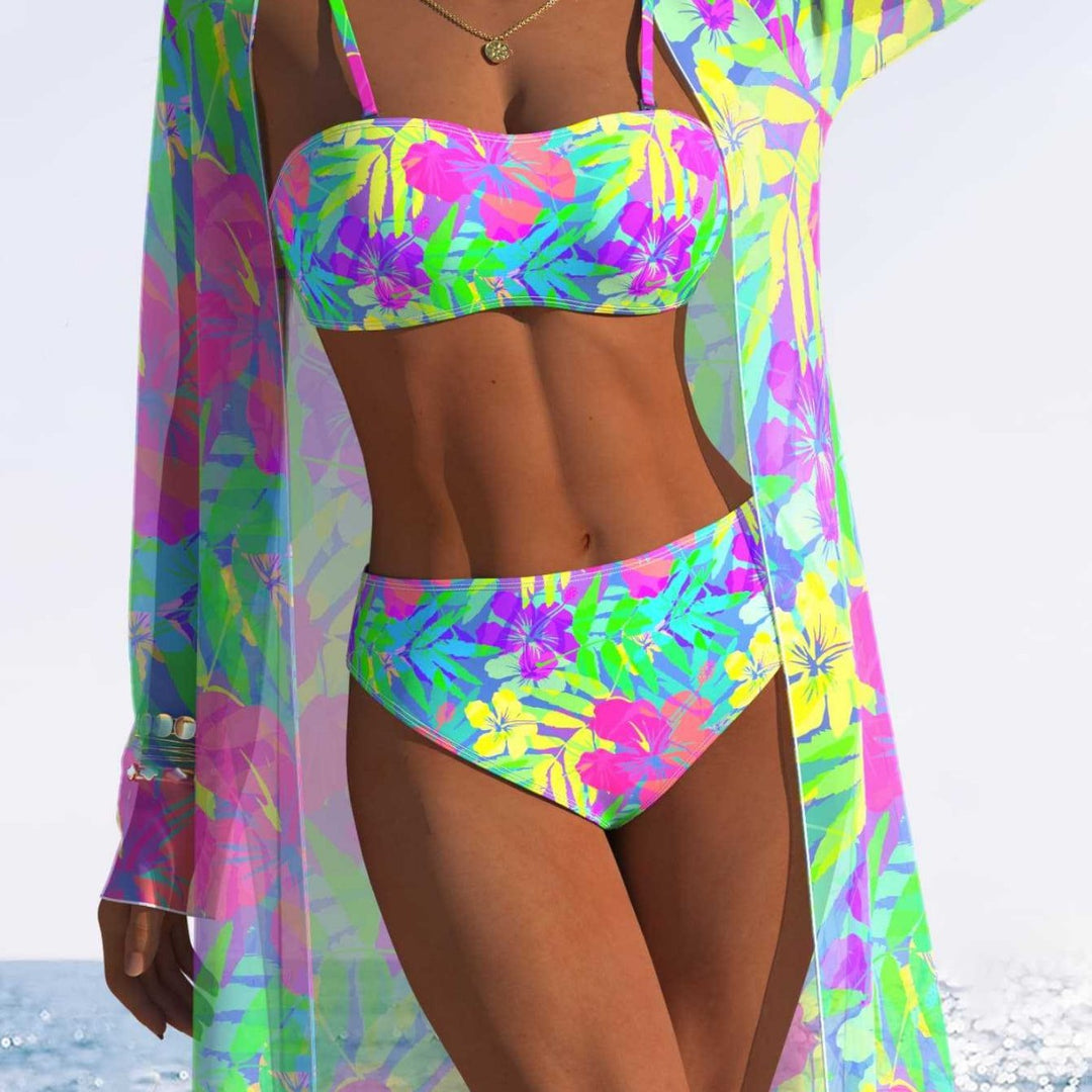 Damen Strandkleid mit floralem Muster EB