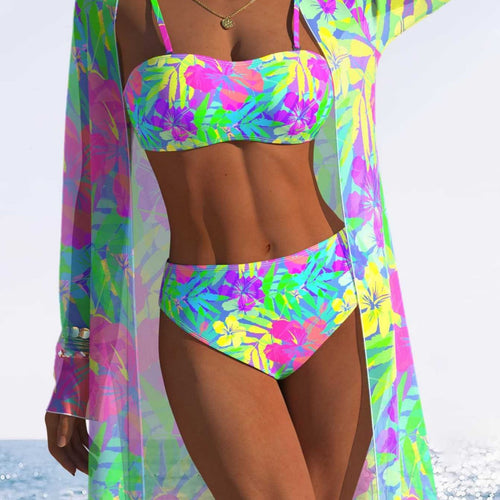 Damen Strandkleid mit floralem Muster EB