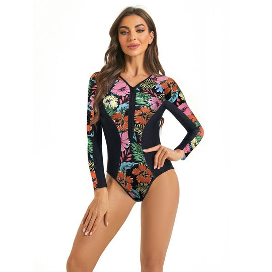 Damen Surfanzug mit floralem Muster und sportlichem Schnitt EB