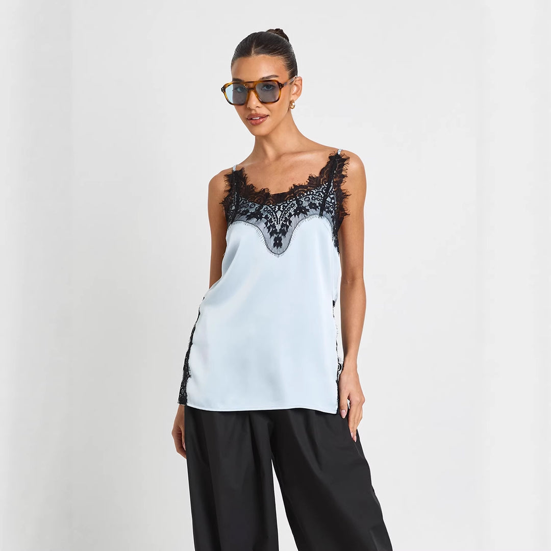 Damen Satin Cami mit Spitzenakzenten EB