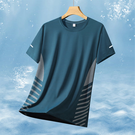 Herren nan atmungsaktives Sportshirt mit Netz-Einsätzen, feuchtigkeitsableitender Funktionsstoff und reflektierenden Streifen EB