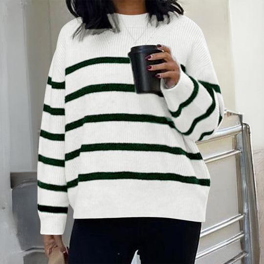 Damen nan oversized Mohair-Strickpullover mit weitem Carmen-Boat-Ausschnitt und flauschiger Struktur EB