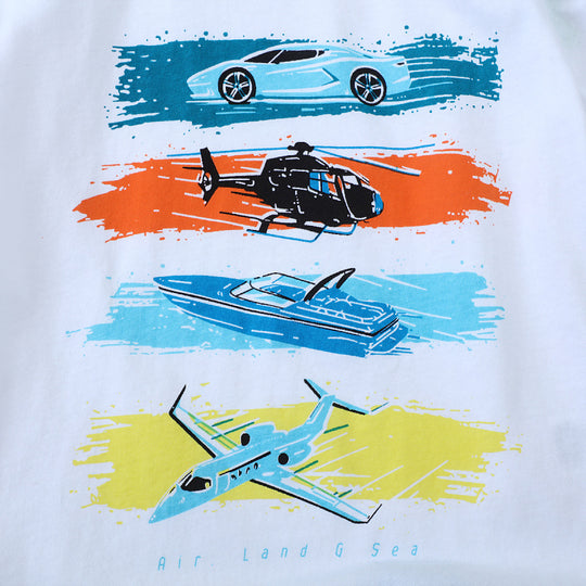 Jungen Kurzarm T-Shirt mit aufregendem Fahrzeugdesign EB
