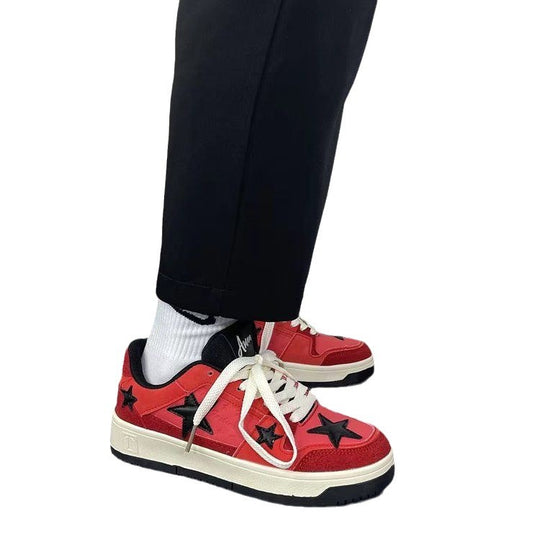 Damen modische Sneakers mit auffälligem Sternen-Design und bequemer Dämpfung EB
