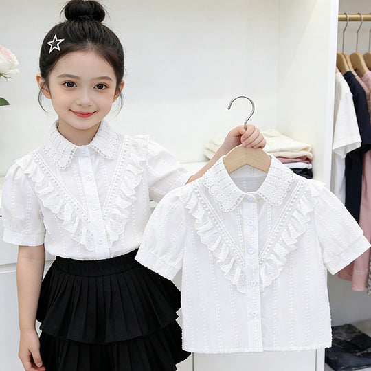 Mädchen Bluse mit Rüschendesign EB