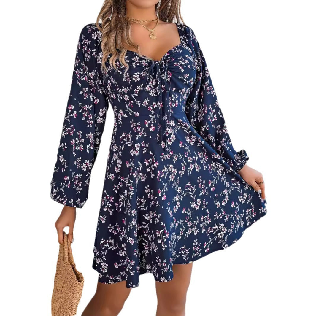 Damen Off-Shoulder Blumenkleid mit Rüschendetails EB