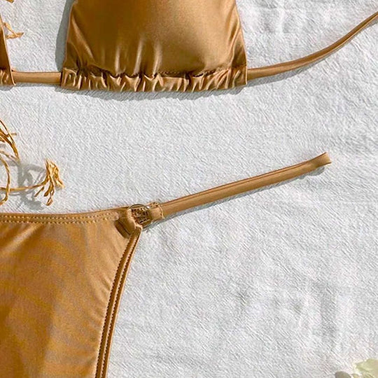 Damen Triangel-Bikini mit verstellbaren Trägersystem und raffinierten Rüschendetails EB