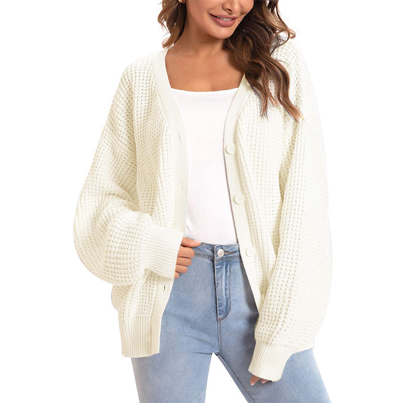 Damen Grober Strickcardigan mit offenem Design und lässigem Schnitt EB