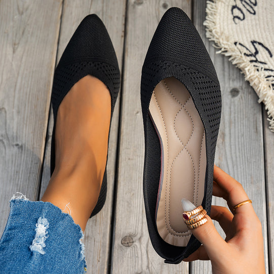 Damen Ballerinas mit kreativem Hahnentrittmuster und flexiblem Fußbett EB