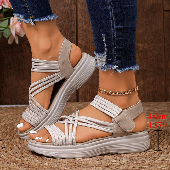 Damen Komfortable und stylische Sandalen mit multifunktionalem Riemendesign EB