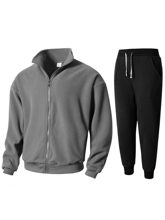 Herren Fleece Relaxanzug mit hohem Kragen EB