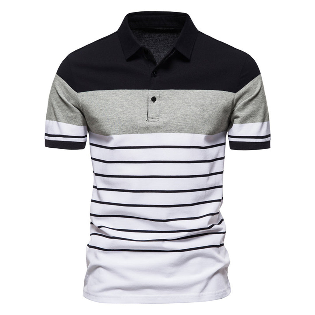 Herren Polo-Shirt mit modernem Streifenmuster und hochwertiger Baumwolle EB