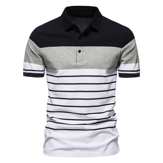 Herren Polo-Shirt mit modernem Streifenmuster und hochwertiger Baumwolle EB
