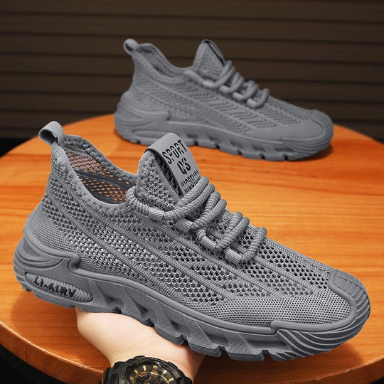 Damen Atmungsaktive Sportsneakers mit elastischer Schnürung und robustem Sohlenprofil EB