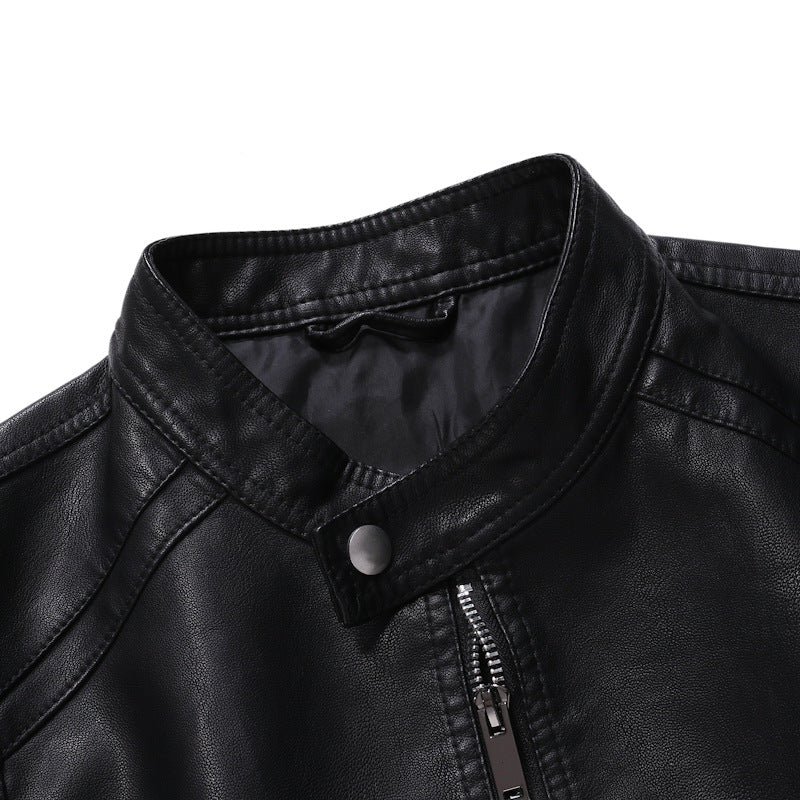 Herren jacke mit modernem Stehkragen und glattem Finish EB
