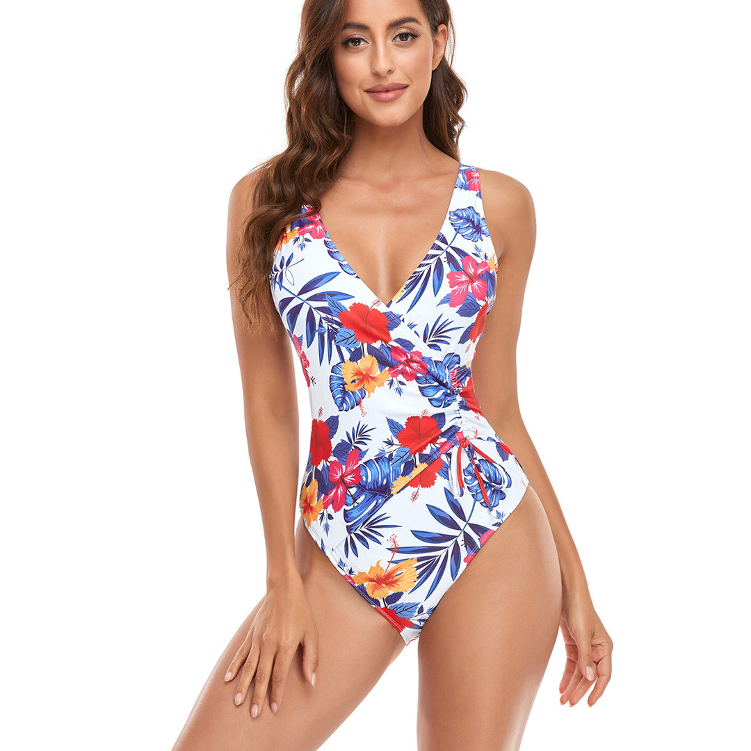Damen Schwimmanzug mit elegantem Wickeldesign und Raffung EB