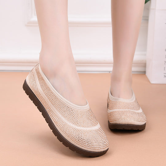 Damen Slip-On Badeschuhe mit atmungsaktivem Obermaterial und rutschfester Sohle EB