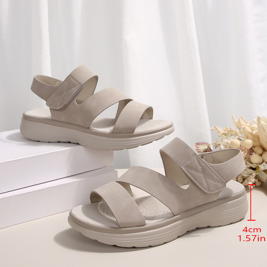 Damen Komfortsandalen mit verstellbaren Klettverschlüssen und ergonomischem Fußbett EB