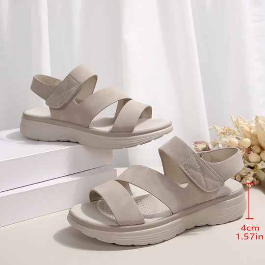Damen Komfortsandalen mit verstellbaren Klettverschlüssen und ergonomischem Fußbett EB