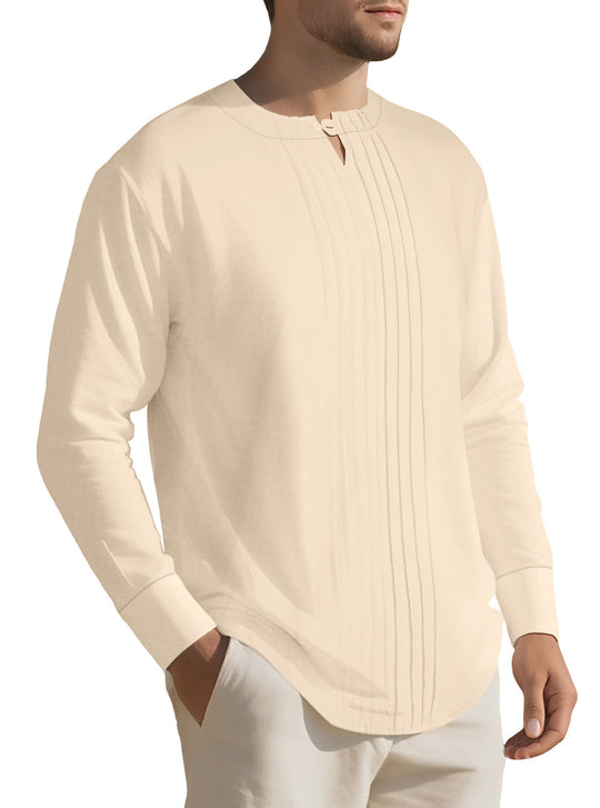 Herren Elegantes Langarmhemd mit strukturiertem Design EB