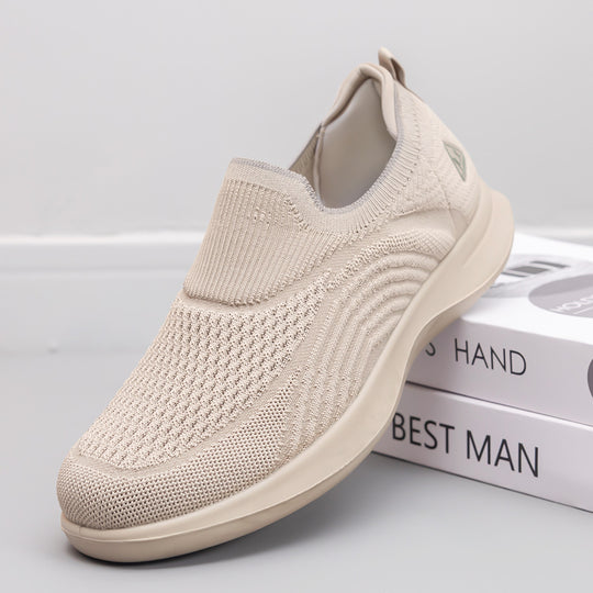 Damen Slip-On Sneakers mit atmungsaktivem Strick-Obermaterial EB