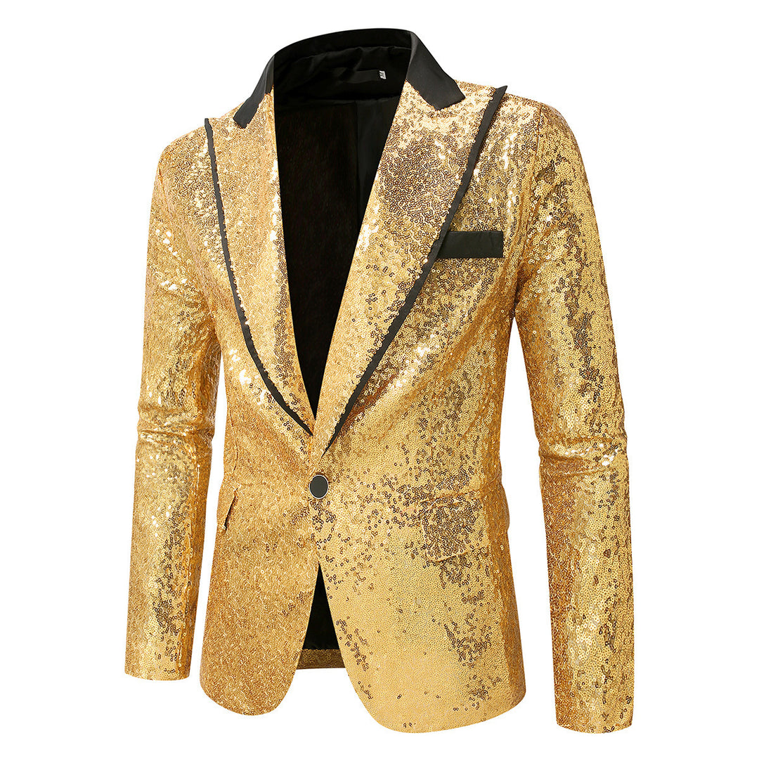 Herren Glitzernder Smokingblazer aus hochwertigem Satin EB