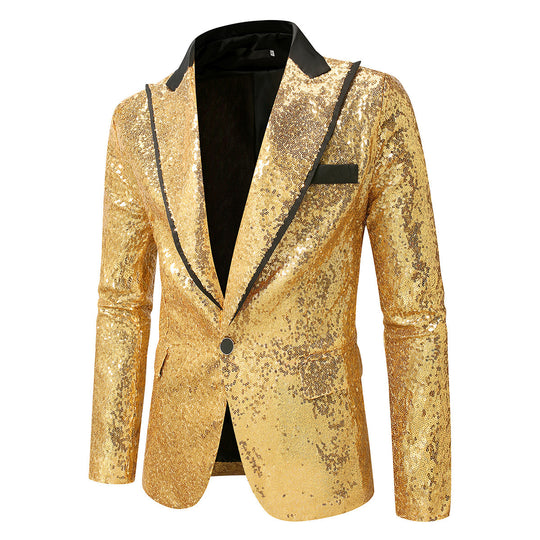 Herren Glitzernder Smokingblazer aus hochwertigem Satin EB