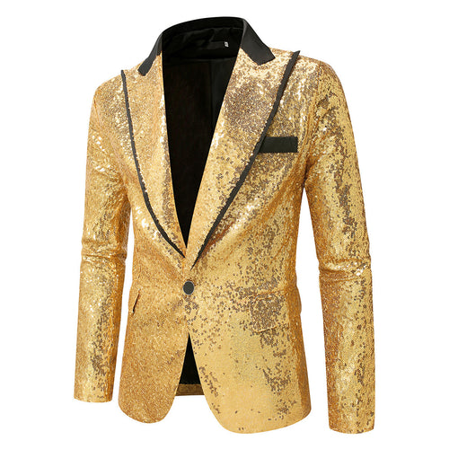 Herren Glitzernder Smokingblazer aus hochwertigem Satin EB