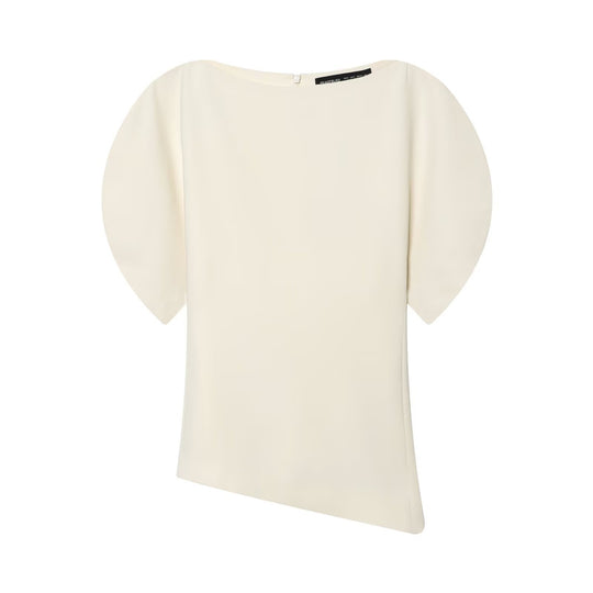 Damen elegantes Oberteil mit innovativen Ballonärmeln und seidigem Finish EB