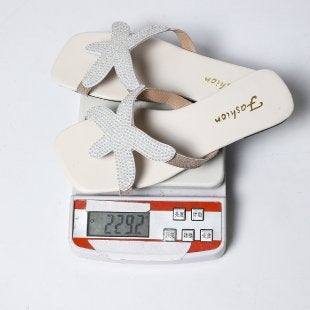 Damen Zehentrenner-Sandalen mit funkelndem Riemendesign EB