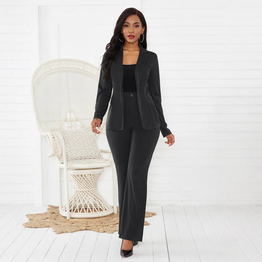 Damen Elegantes Blazer-Hosen-Set mit tailliertem Schnitt und schmalen Beinen EB