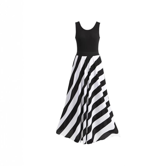 Damen Maxikleid mit elegantem Streifenmuster EB