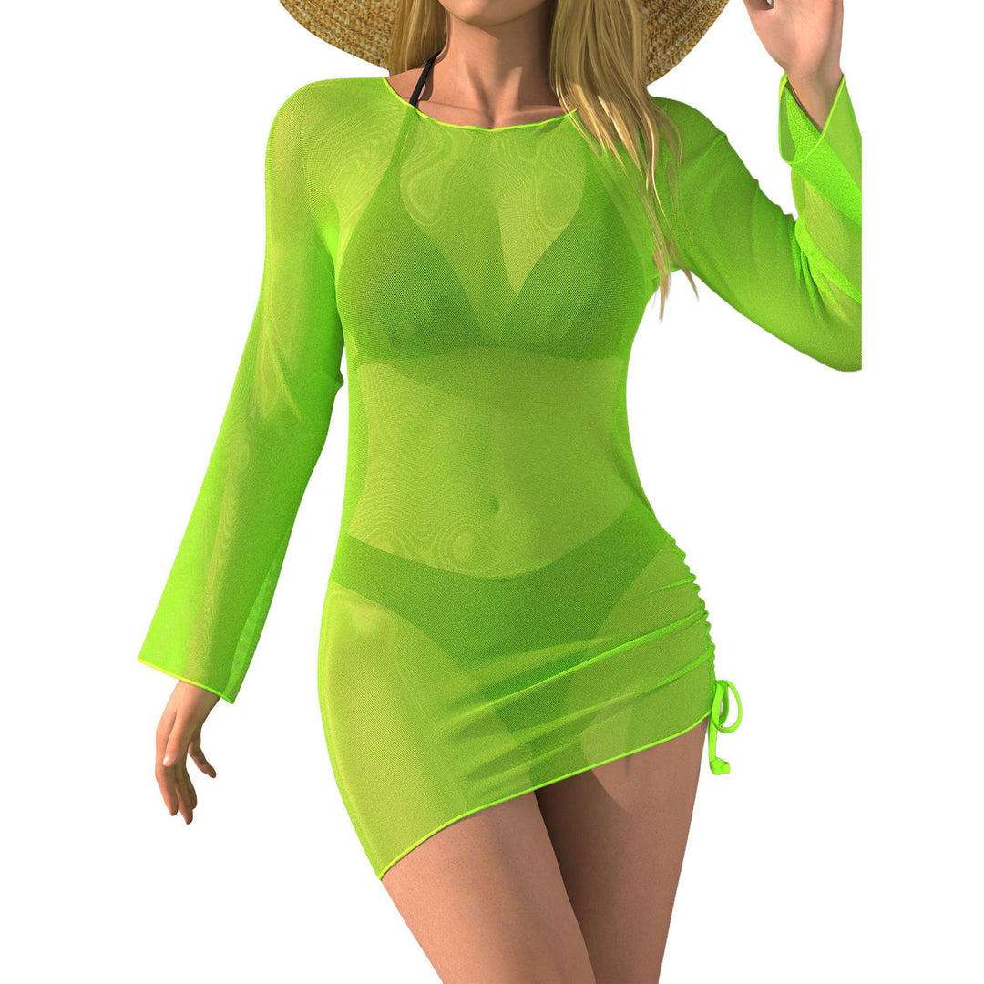 Damen Strandkleid mit transparenten Ärmeln EB
