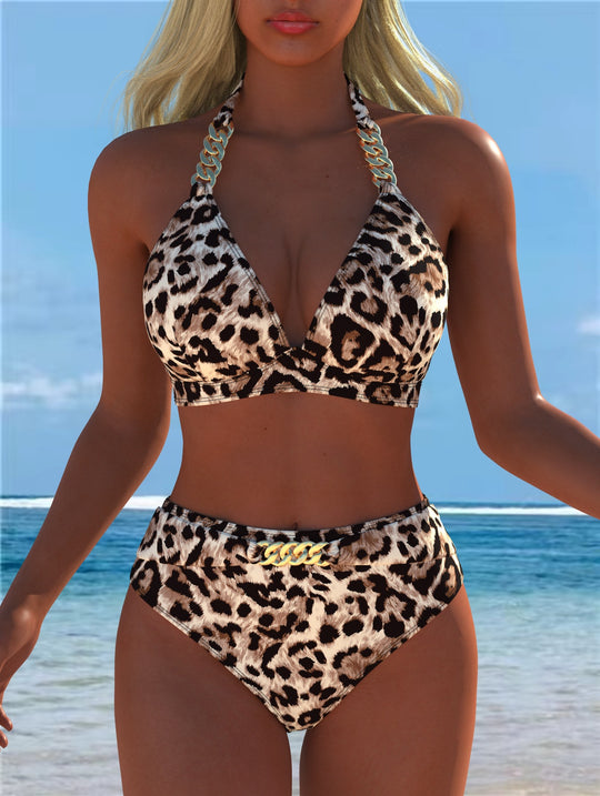 Damen Bikini mit luxuriösem Marmormuster und edlen Details EB