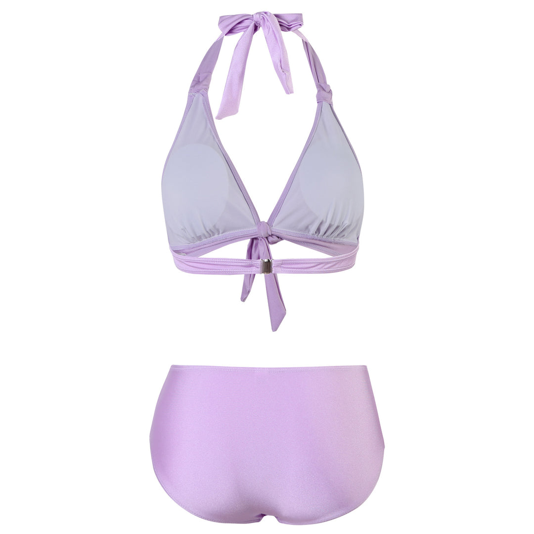 Damen Hoch geschnittener Bikini mit verstellbarem Halter und elegantem Knoten EB