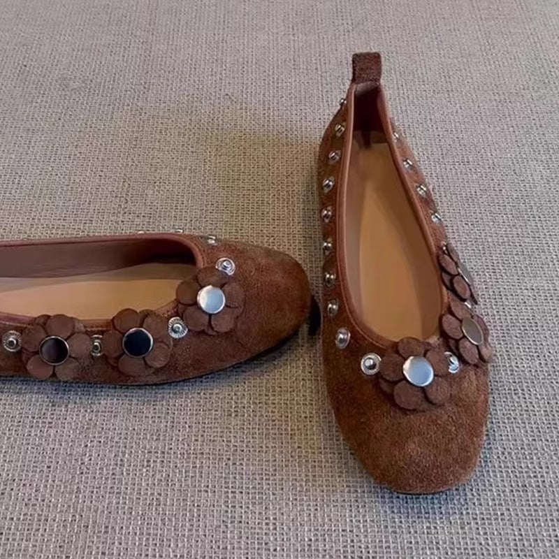 Damen Ballerinas mit floralem Applikationsdesign und glitzernden Akzenten EB
