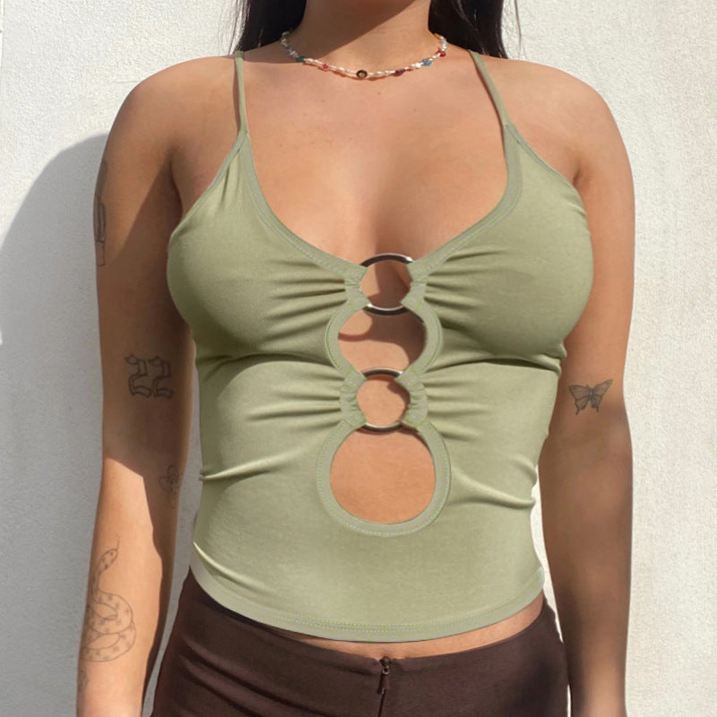 Damen Crop-Top mit einzigartigem Ring-Ausschnitt EB