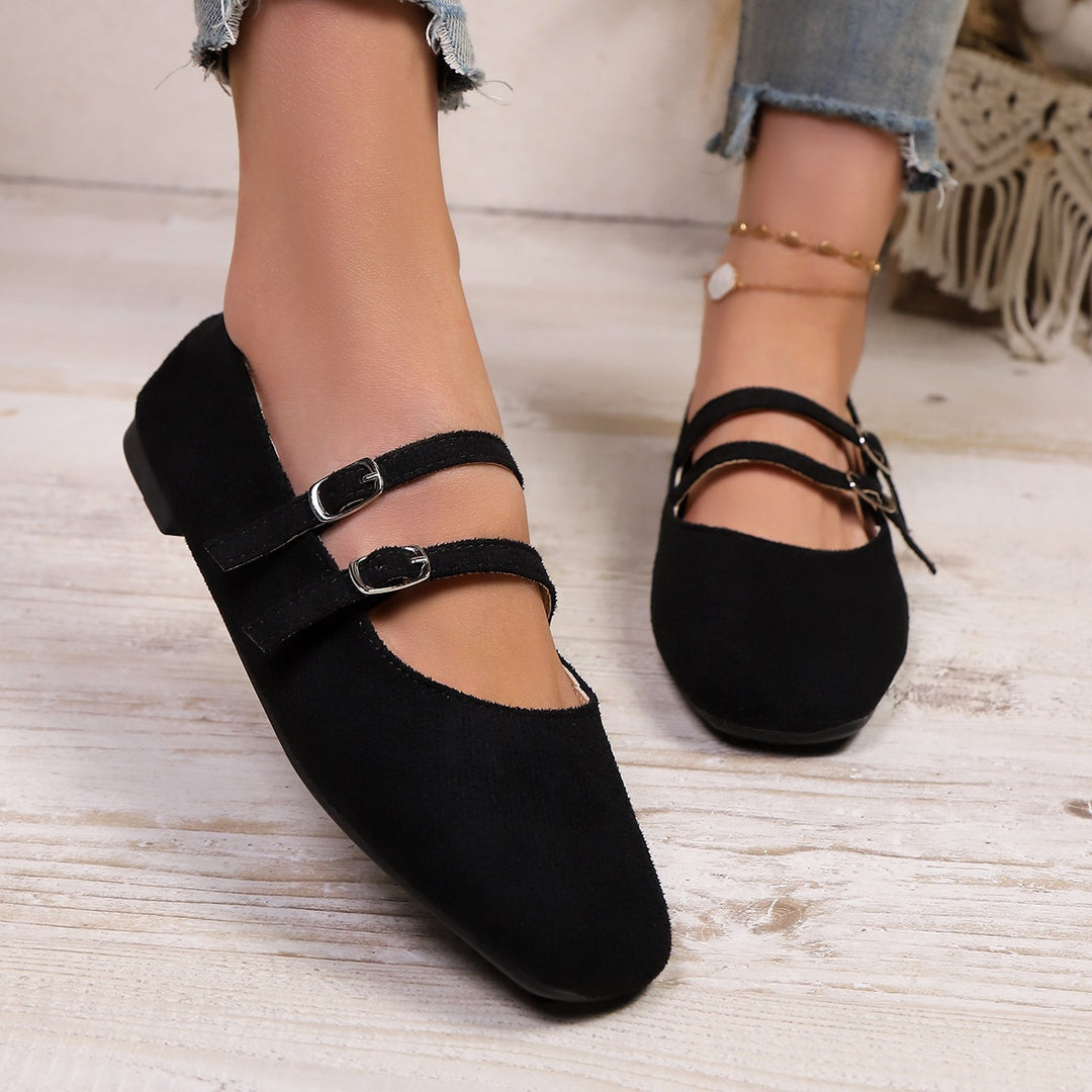 Damen Ballerinas mit verstellbarem Riemendesign und bequemer Sohle EB