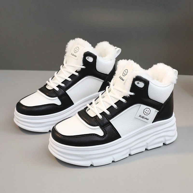 Damen Chunky Winter Sneakers mit kuscheligem Innenfutter und rutschfester Sohle EB