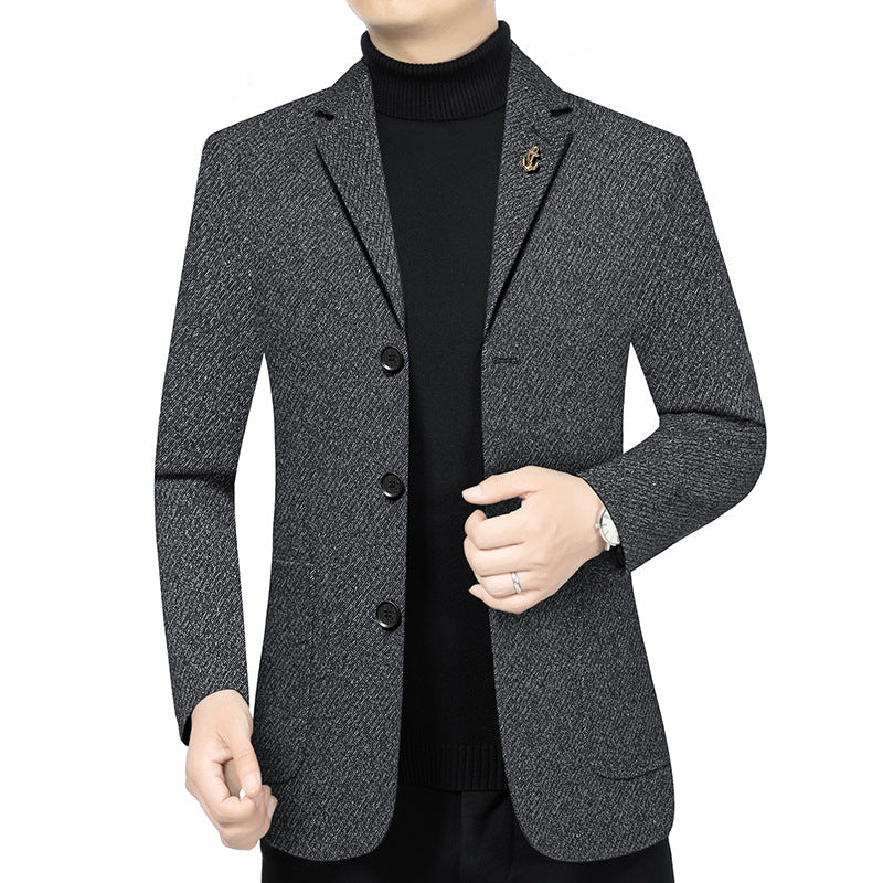 Herren Modernes Einreihiges City-Blazer mit aufgesetzten Taschen und leichter Halbfütterung EB
