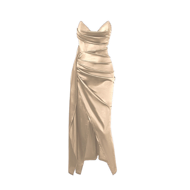 Damen figurbetontes Abendkleid mit asymmetrischem Saum und elegantem Schnitt EB